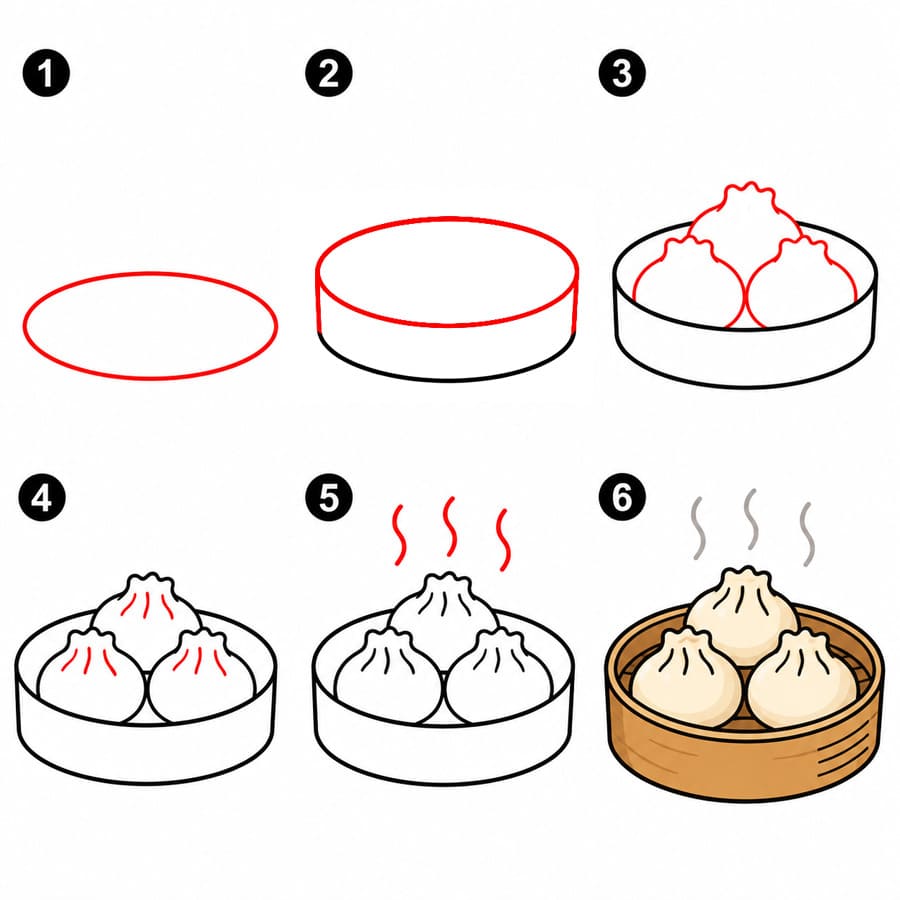 Dibujos de Dumpling recién hecho