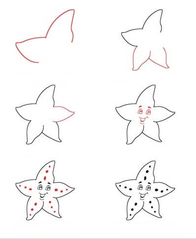 Dibujos de Estrella de Mar Feliz