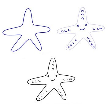 Dibujos de Estrella de Mar sobre la Arena