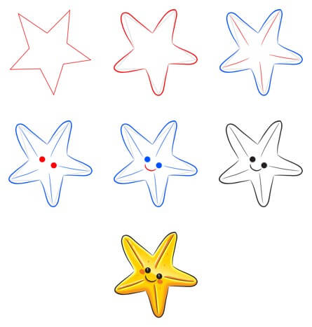 Dibujos de Estrella de Mar Sonriente