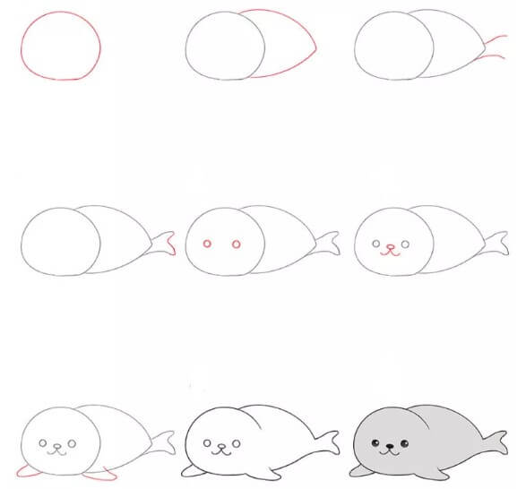 Dibujos de Foca Adorable