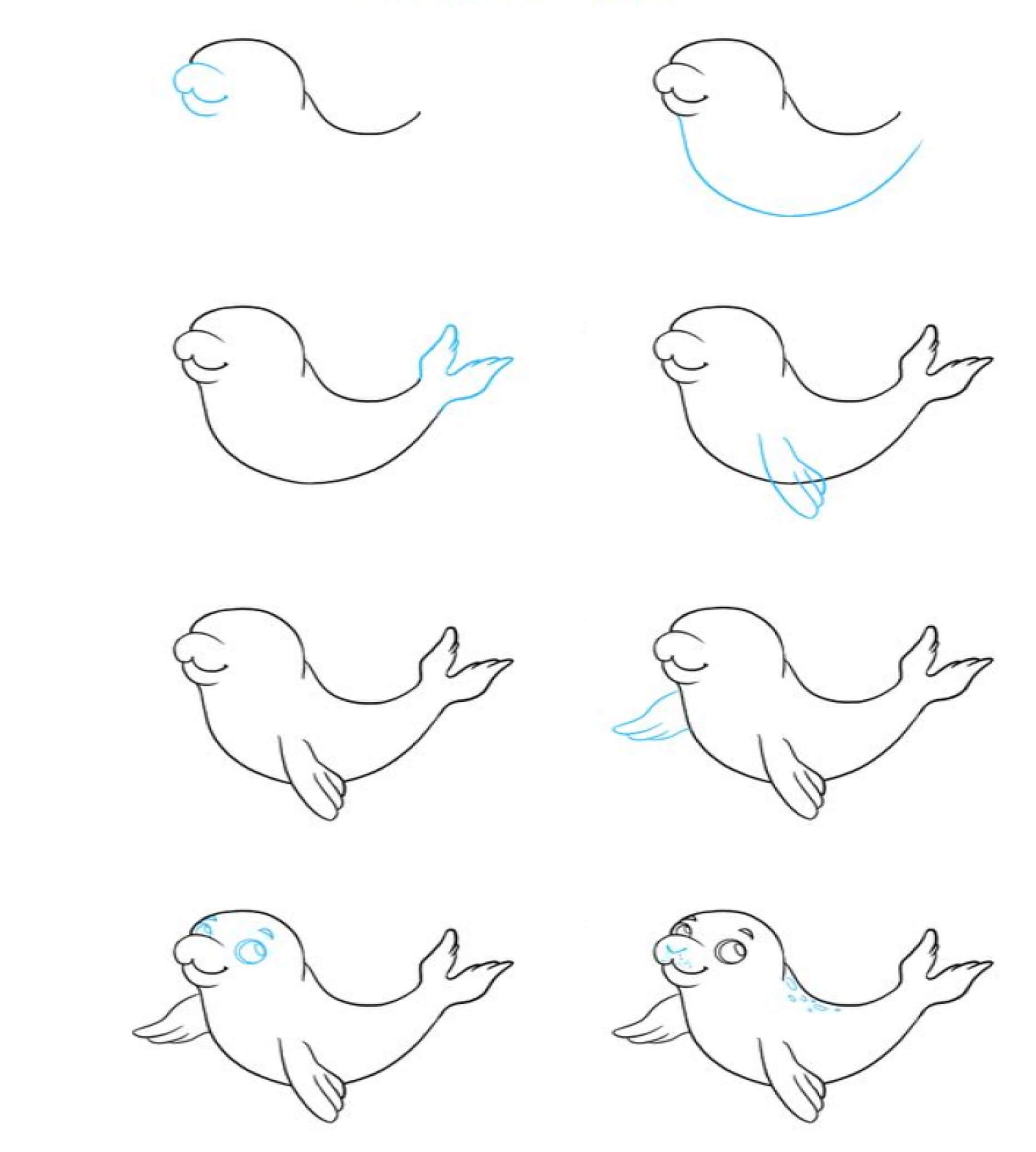 Dibujos de Foca sobre el Hielo