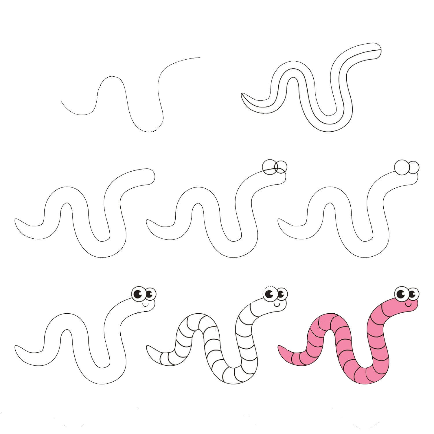 Dibujos de Gusano Adorable