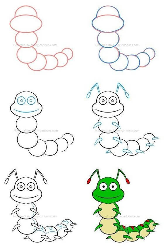 Dibujos de Gusano Colorido