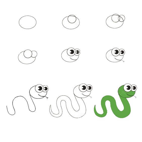 Dibujos de Gusano Curioso