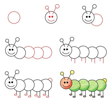 Dibujos de Gusano de Colores