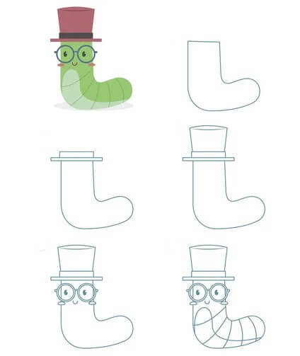 Dibujos de Gusano Mágico