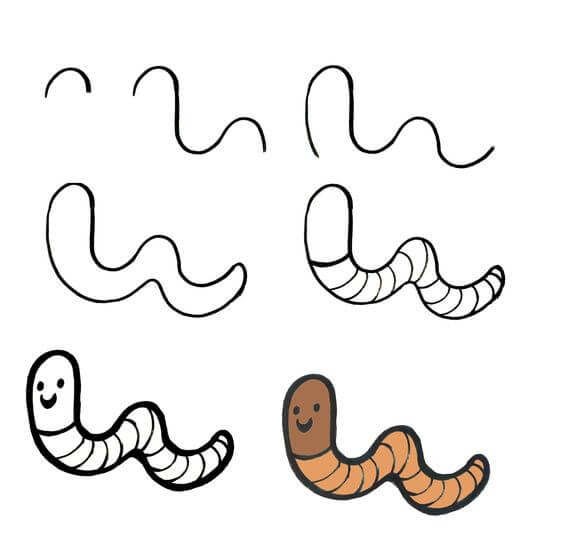 Dibujos de Gusano Rayado