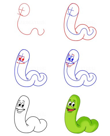 Dibujos de Gusano Sonriente