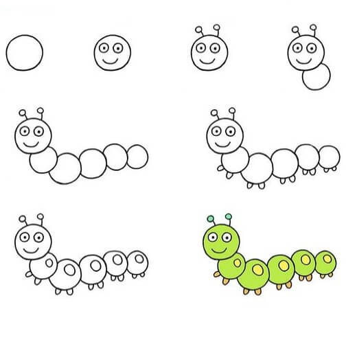 Dibujos de Gusano Verde