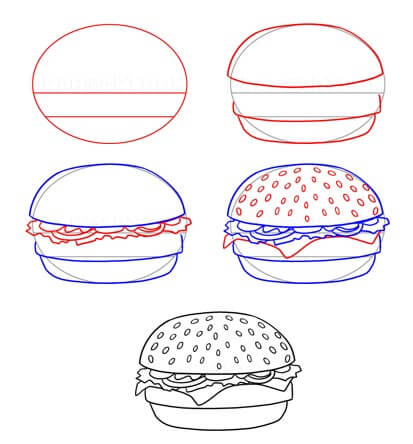 Dibujos de Hamburguesa casera
