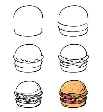 Dibujos de Hamburguesa clásica