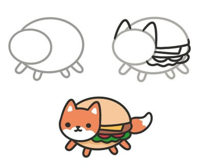 Dibujos de Hamburguesa con lechuga
