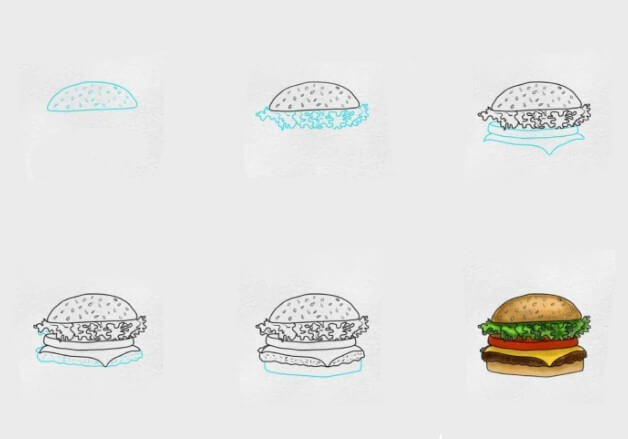 Dibujos de Hamburguesa con queso