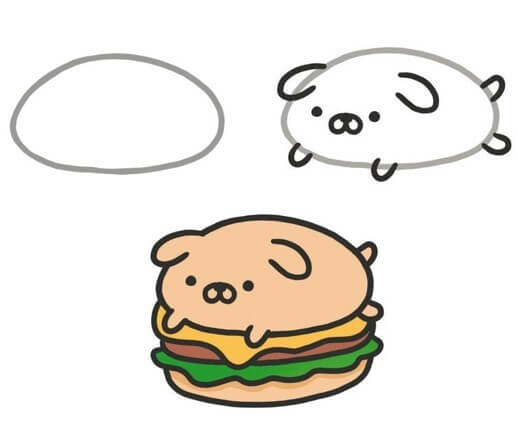 Dibujos de Hamburguesa con tomate