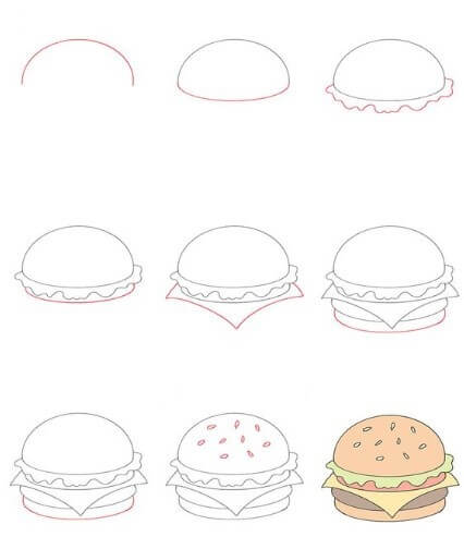 Dibujos de Hamburguesa deliciosa