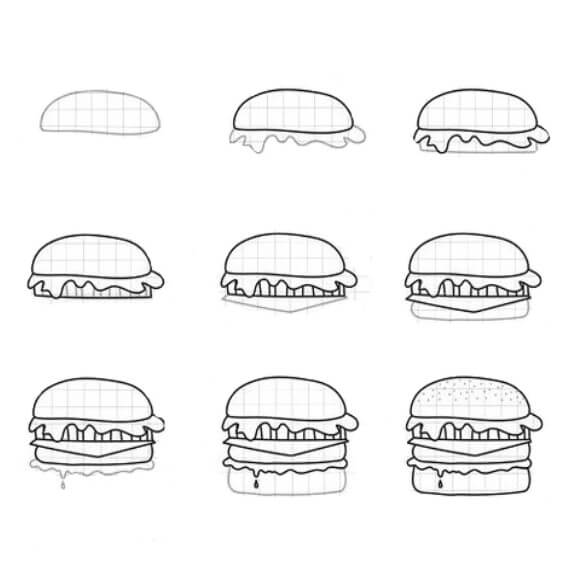 Dibujos de Hamburguesa estilo mexicano