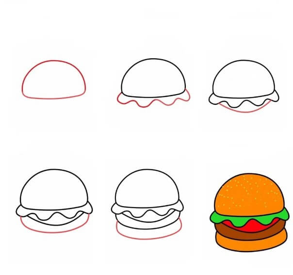 Dibujos de Hamburguesa fresca