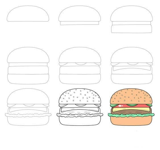 Dibujos de Hamburguesa gigante