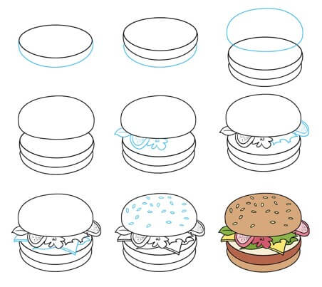 Dibujos de Hamburguesa gourmet