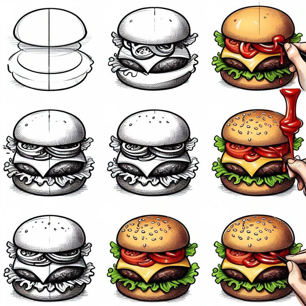 Dibujos de Hamburguesa picante