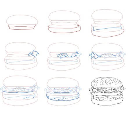 Dibujos de Hamburguesa sabrosa