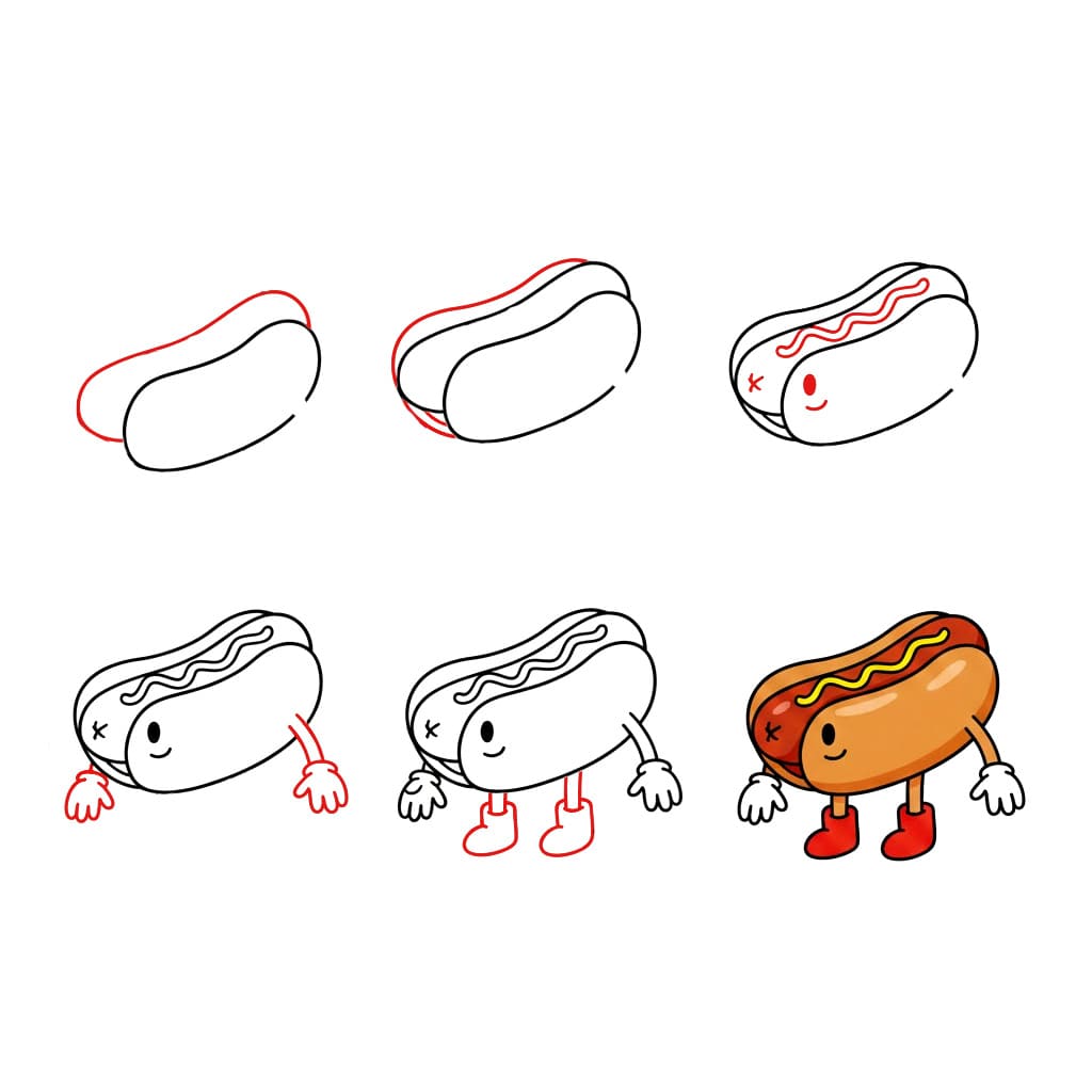 Dibujos de Hot Dog adorable