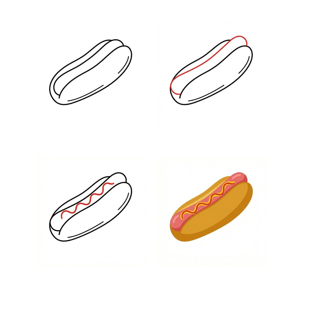 Dibujos de Hot Dog bien servido