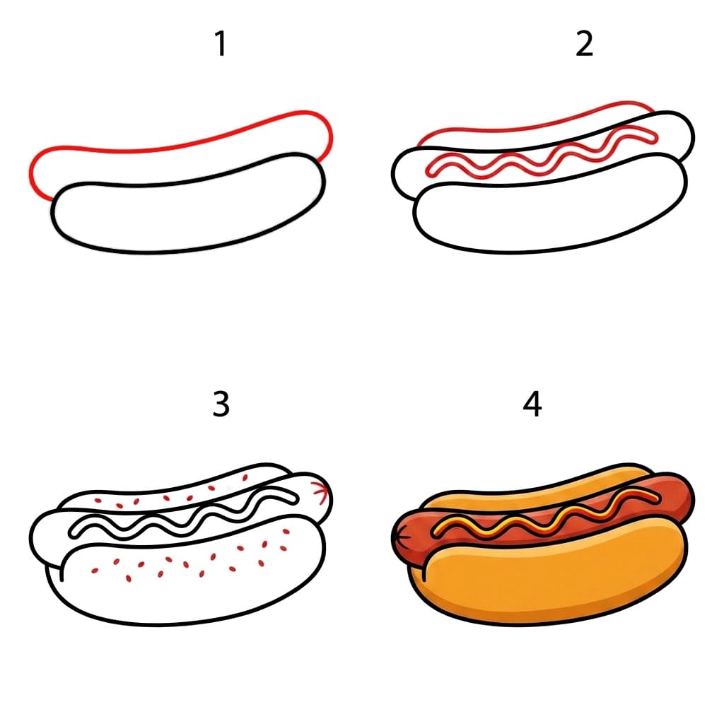 Dibujos de Hot Dog caliente