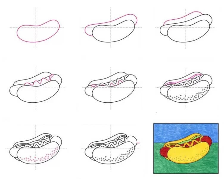 Dibujos de Hot Dog clásico