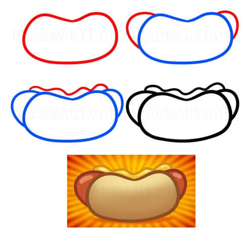 Dibujos de Hot Dog con aguacate