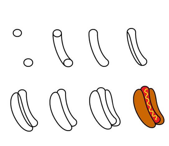 Dibujos de Hot Dog con tocino