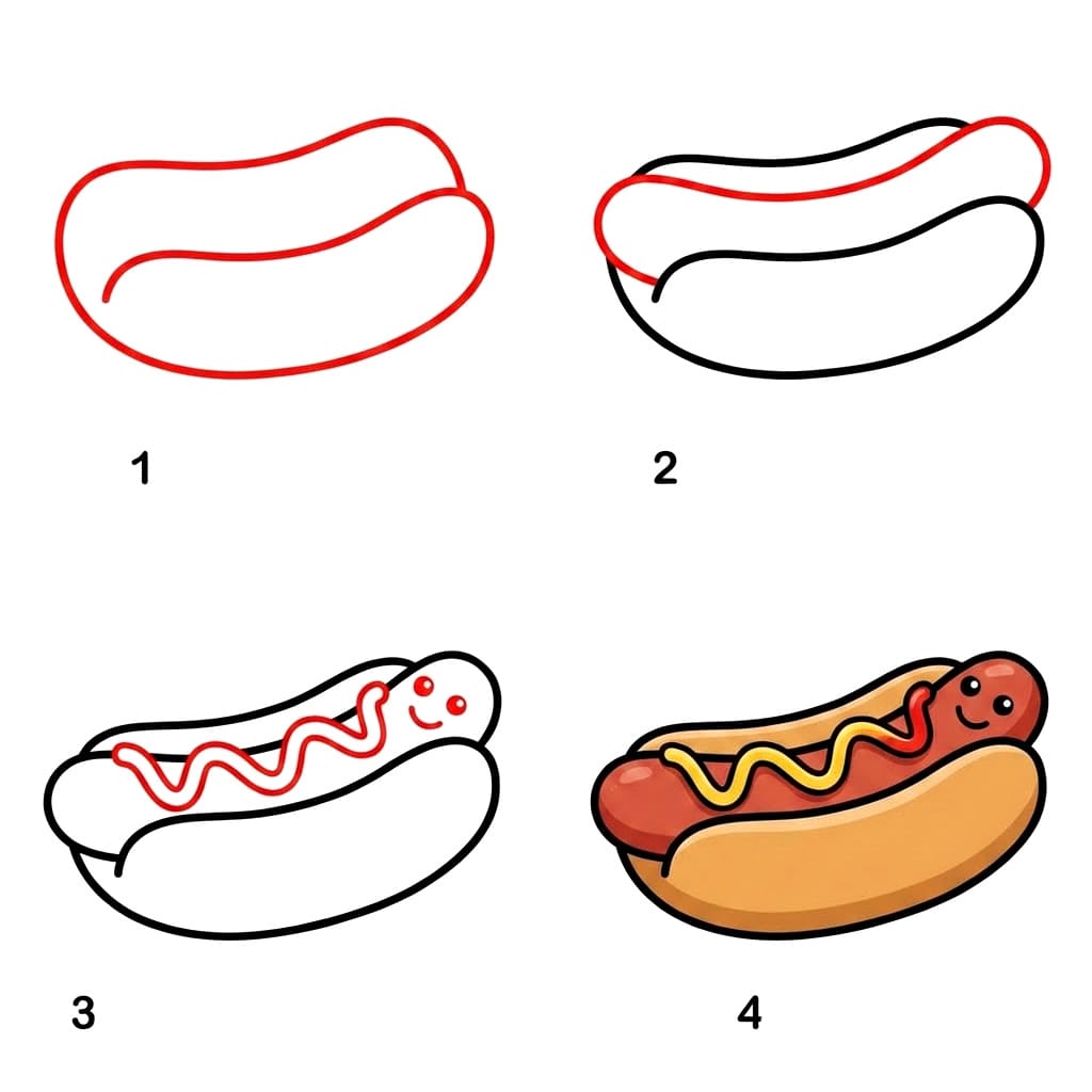 Dibujos de Hot Dog con verduras