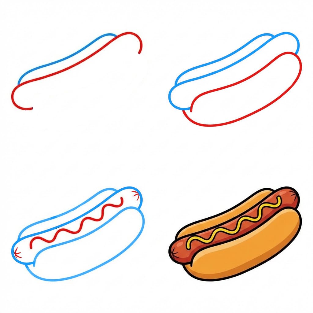 Dibujos de Hot Dog de caricatura
