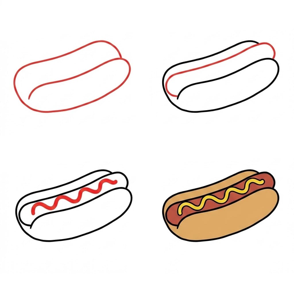 Dibujos de Hot Dog doble