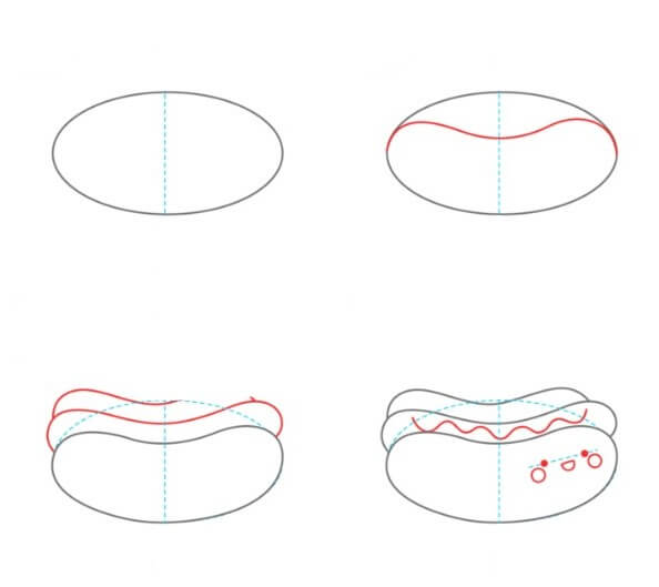 Dibujos de Hot Dog gourmet