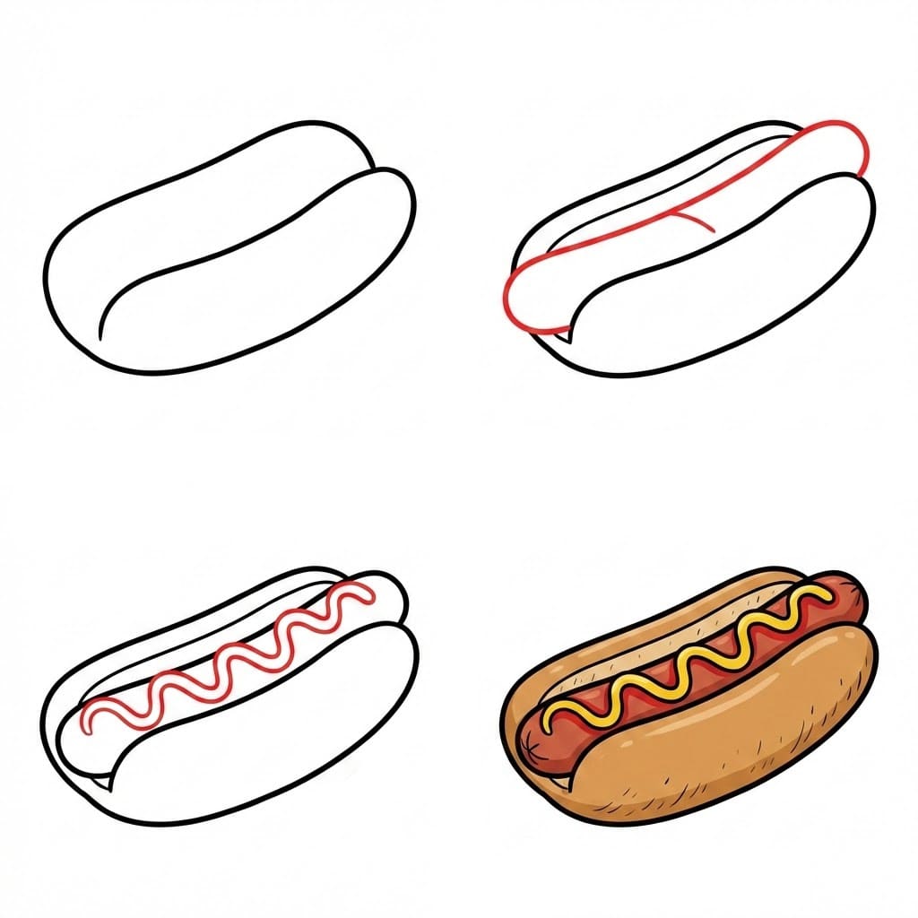 Dibujos de Hot Dog kawaii