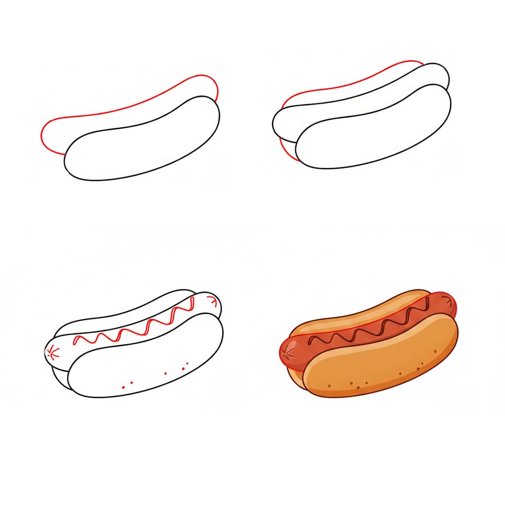 Dibujos de Hot Dog realista
