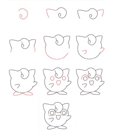 Dibujos de Jigglypuff en acción