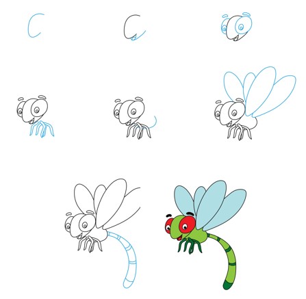 Dibujos de Libélula Brillante