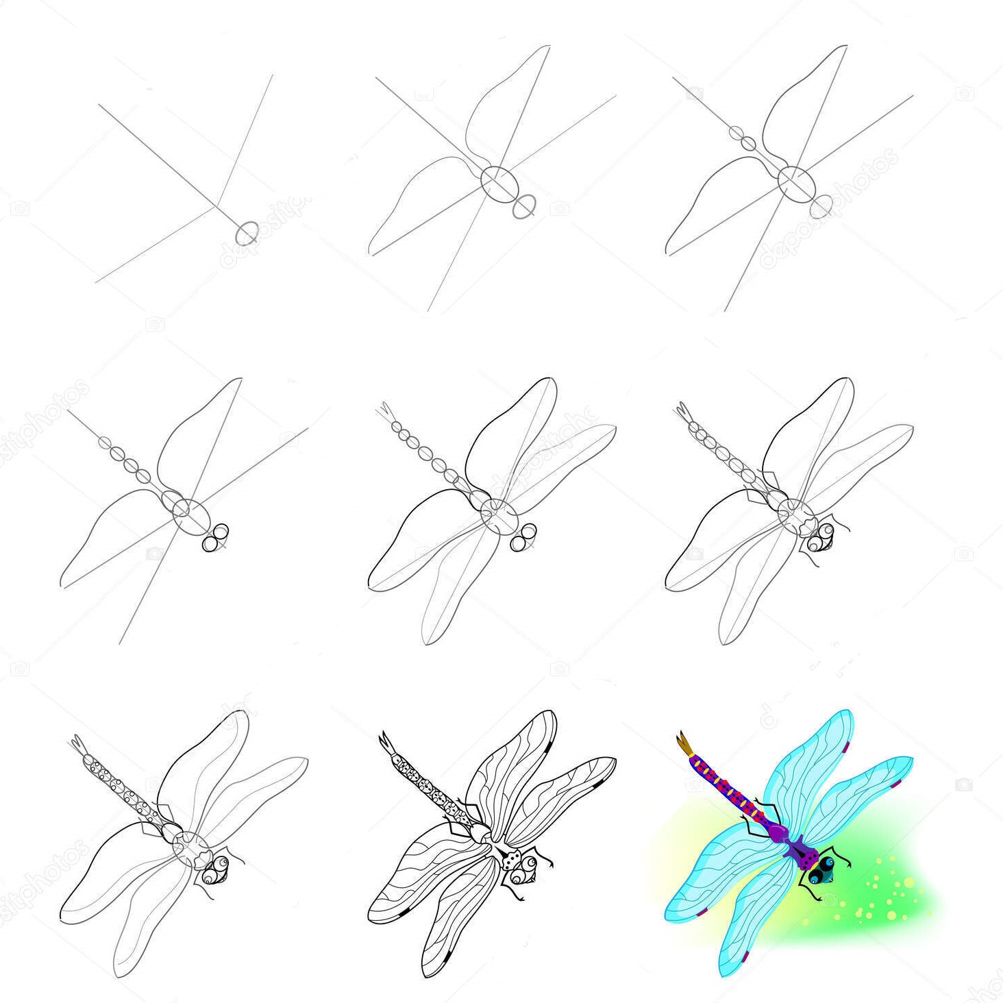 Dibujos de Libélula Encantadora