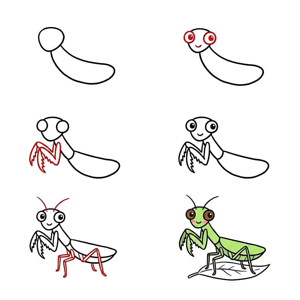 Dibujos de Mantis Religiosa Cazadora