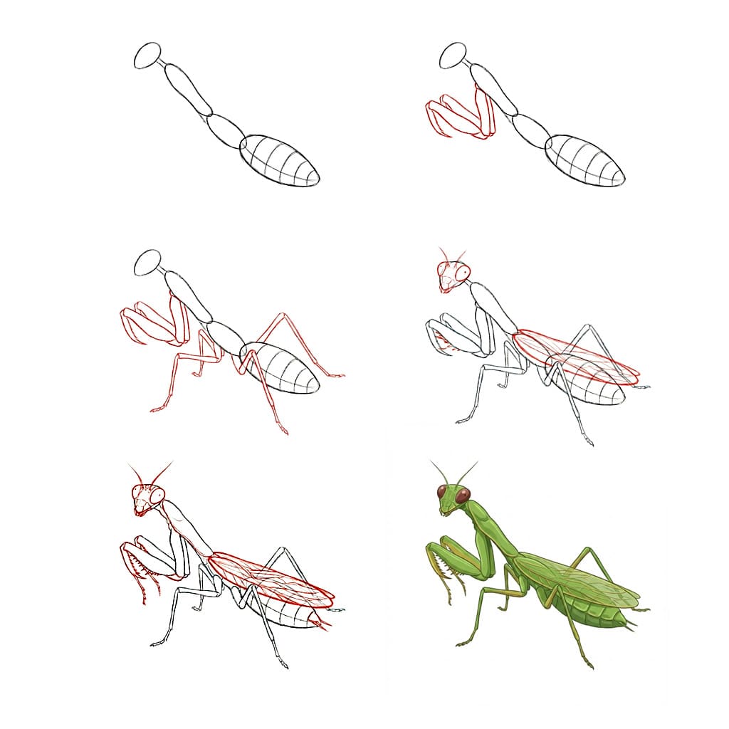Dibujos de Mantis Religiosa de Grandes Ojos