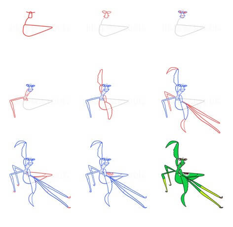 Dibujos de Mantis Religiosa del Prado