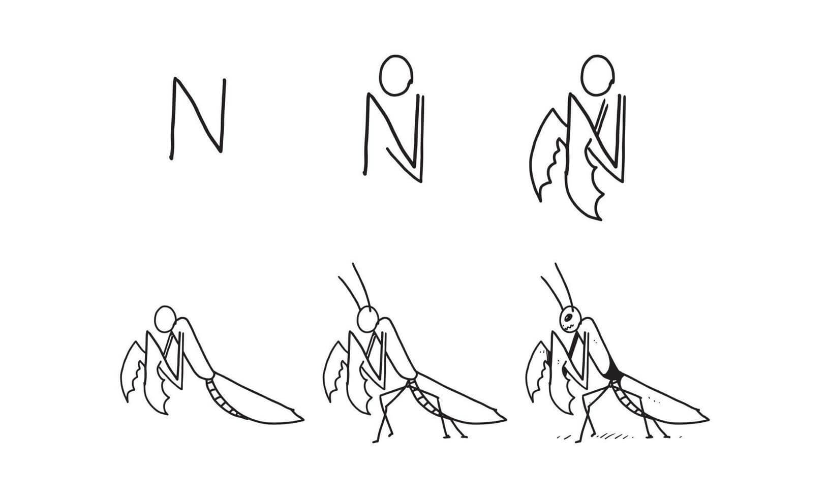 Dibujos de Mantis Religiosa Fantástica