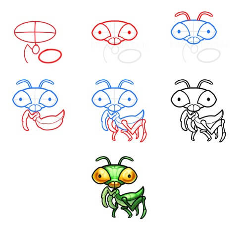 Dibujos de Mantis Religiosa Misteriosa