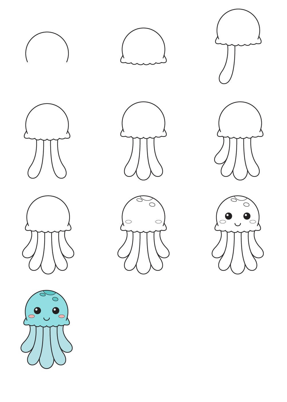 Dibujos de Medusa azul