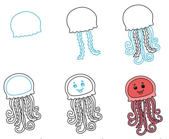 Dibujos de Medusa flotante