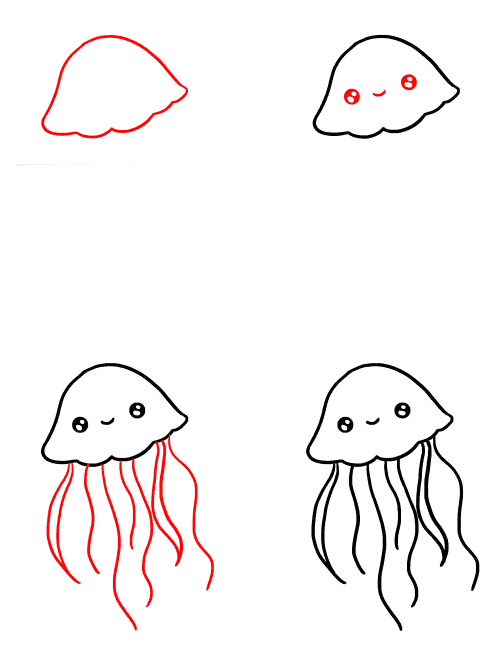 Dibujos de Medusa suave mar
