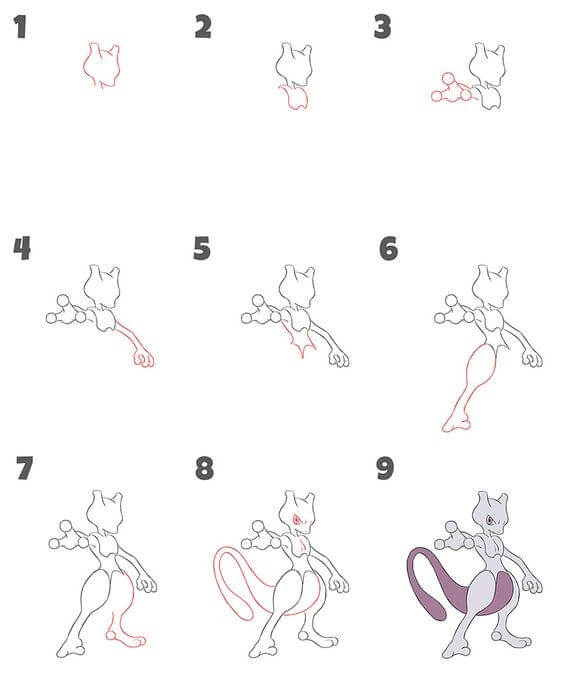 Dibujos de Mewtwo majestuoso